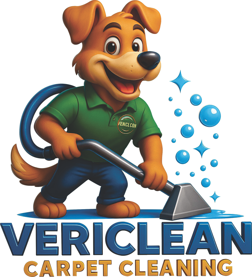 A blue oval with the word ver clean written on it.