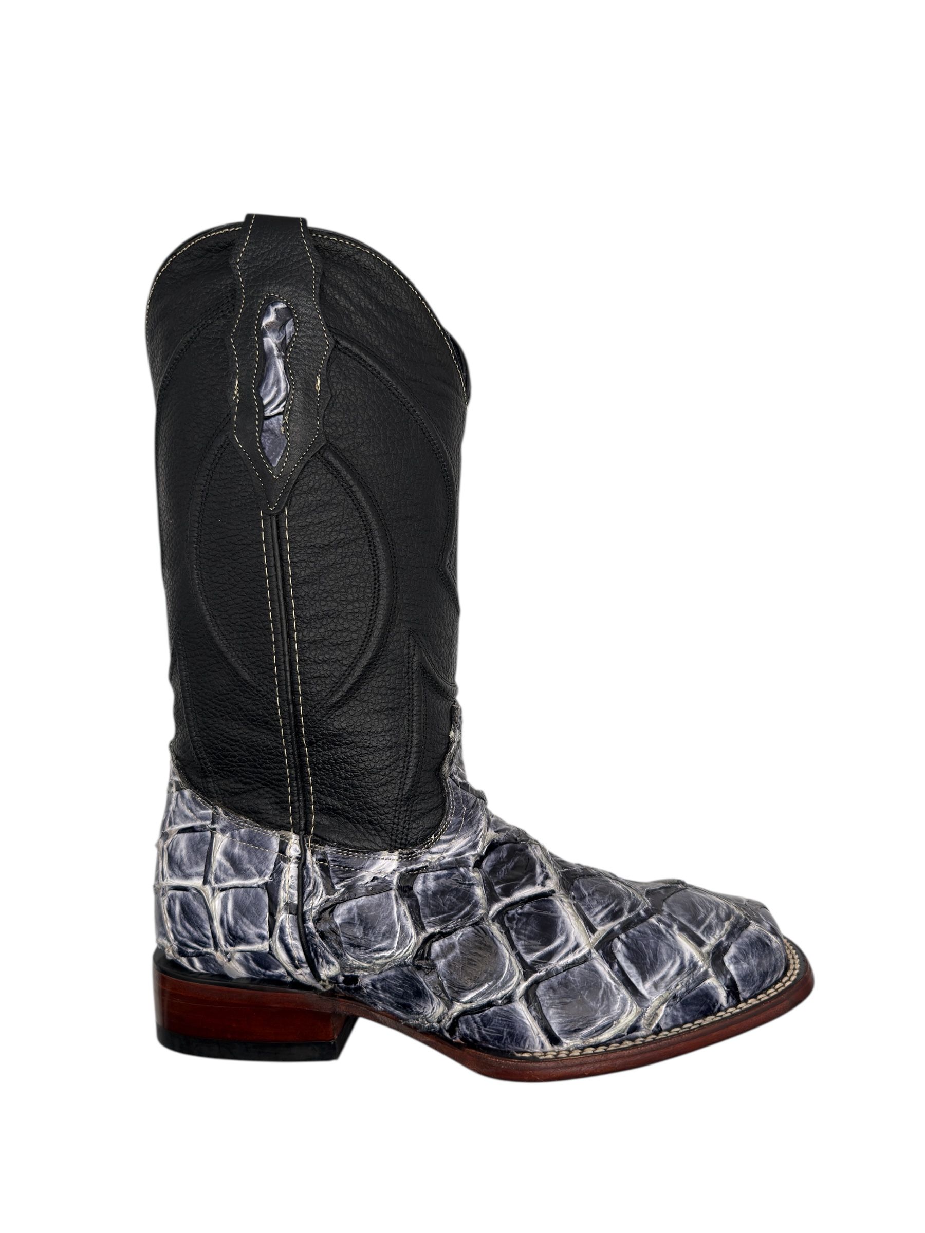 Men's Black Ice Exotic Pirarucu Cowboy Boots