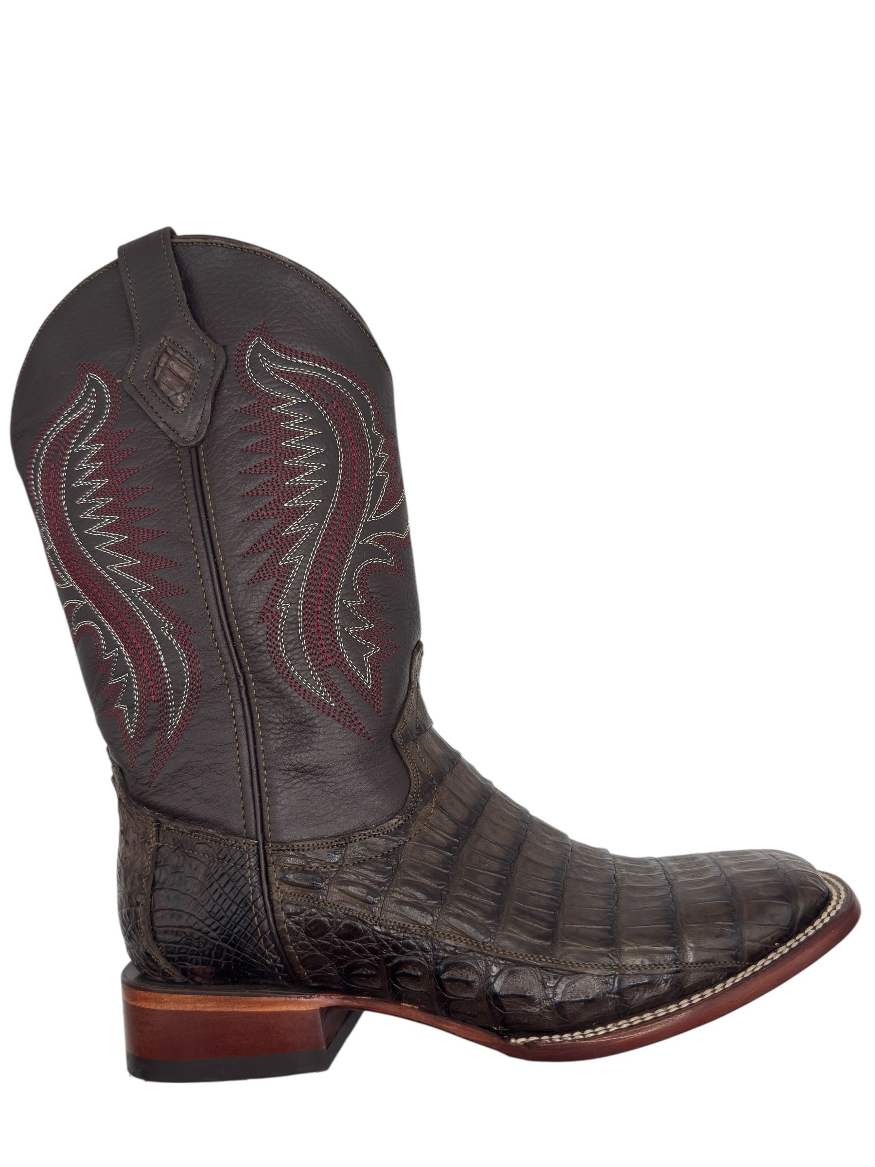 Mens Exotic Cognac Caiman Tail Cowboy Boots