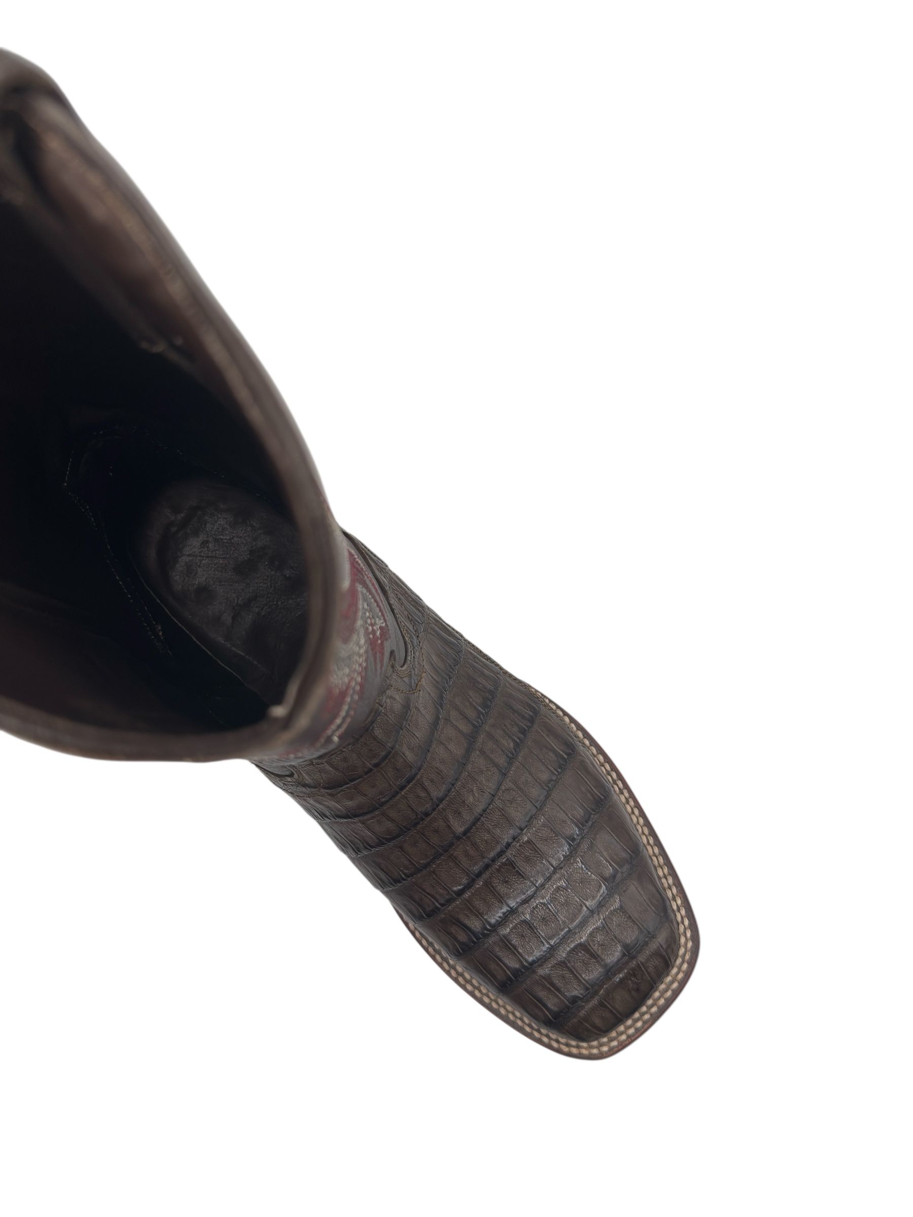 Mens Exotic Cognac Caiman Tail Cowboy Boots