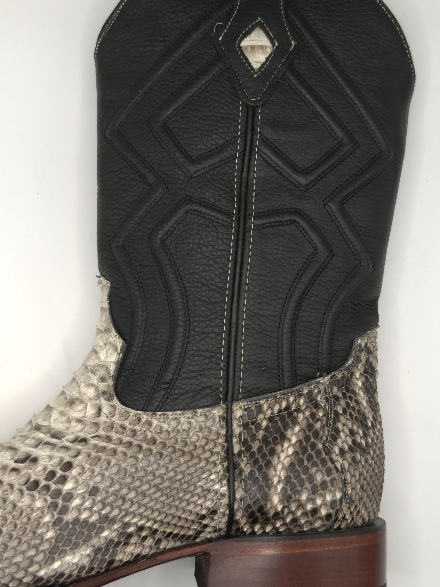 RR Western Mens Natural Exotic Python Cowboy Boots