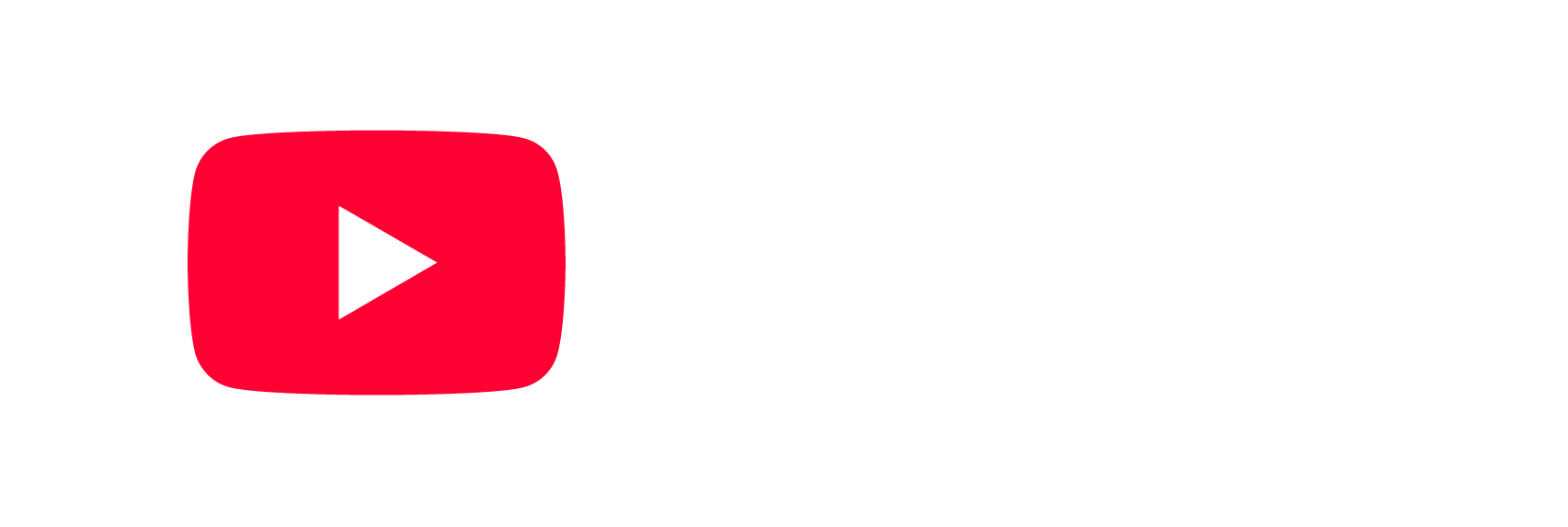 YouTube logo: Red rectangle with a white triangle play button.