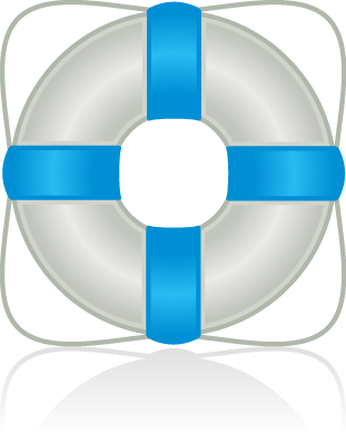 a life preserver with a blue ribbon around it