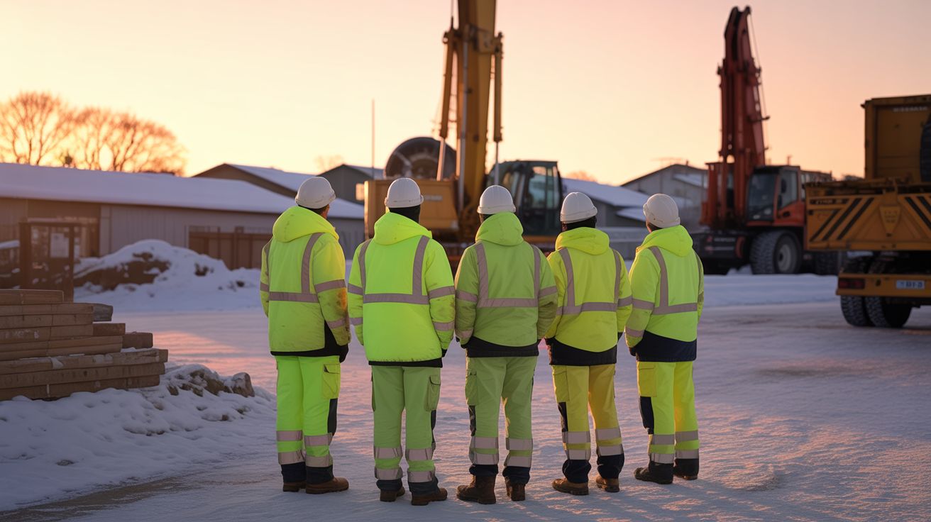 December early morning screening with employees for safety protocols.