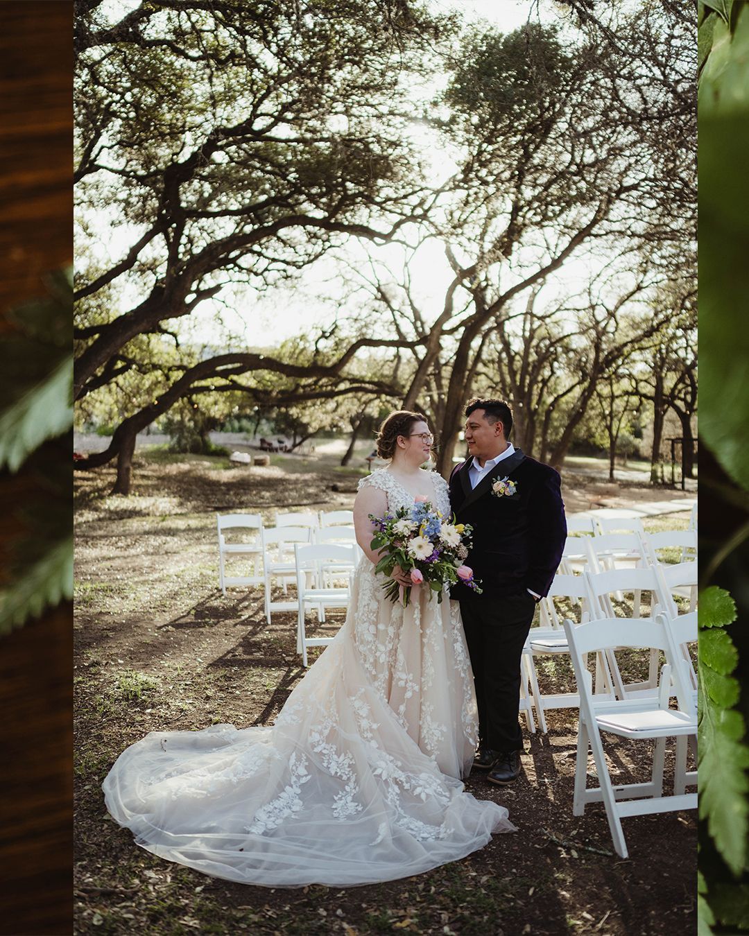 Bride during golden hour