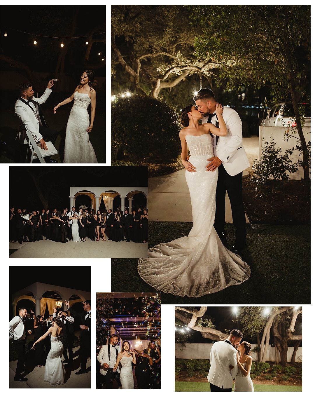 Sunset kiss at the end of their special day