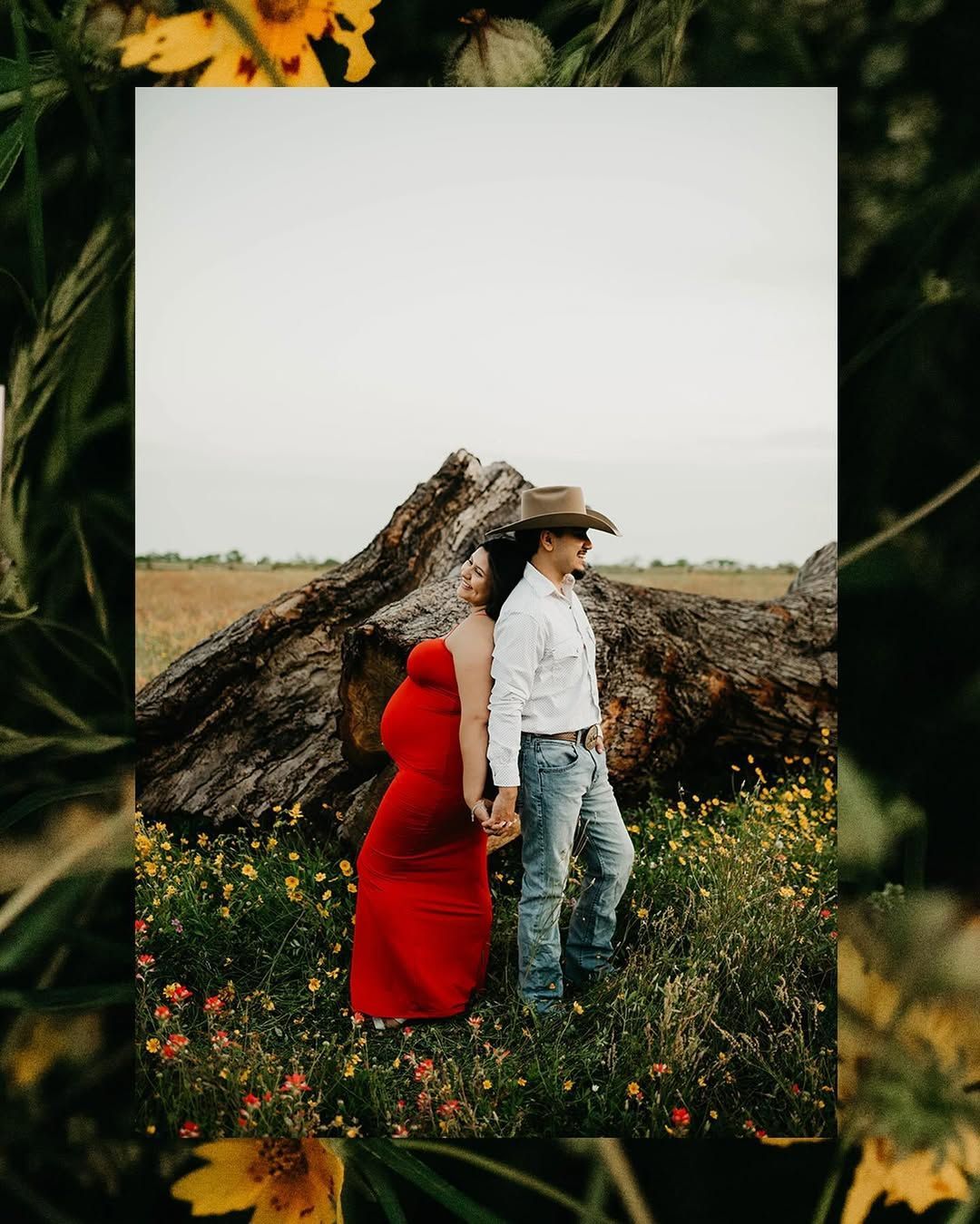 Ricky and Khia sharing a joyful moment during their maternity session in San Antonio