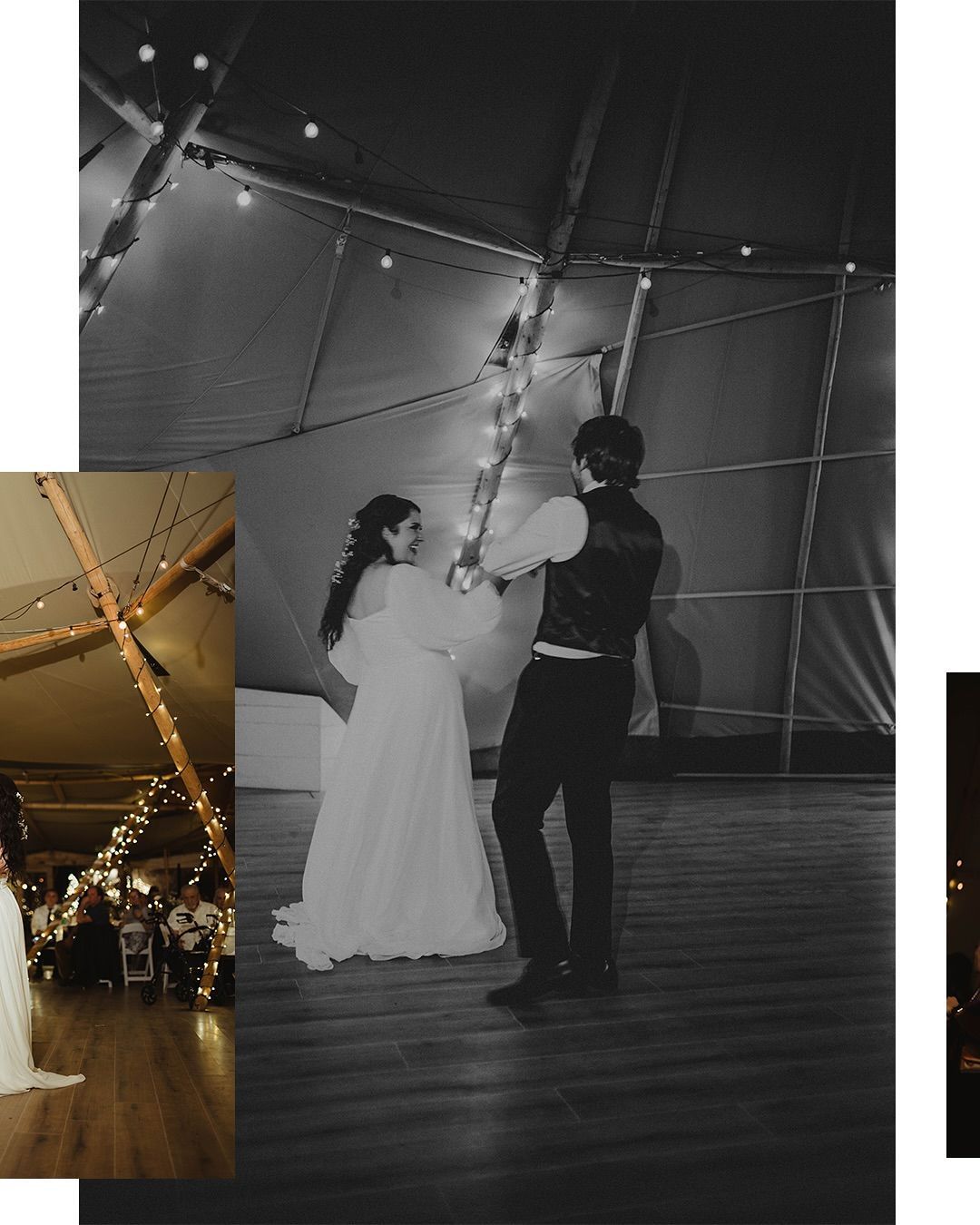 Couple sharing a dance surrounded by friends