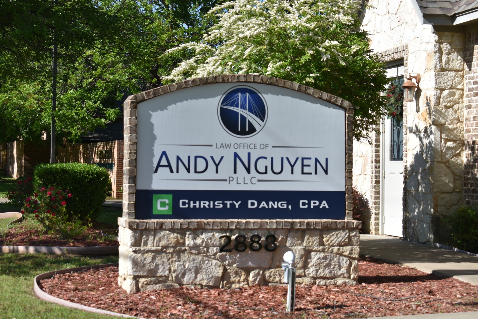 A sign that says andy nguyen on it