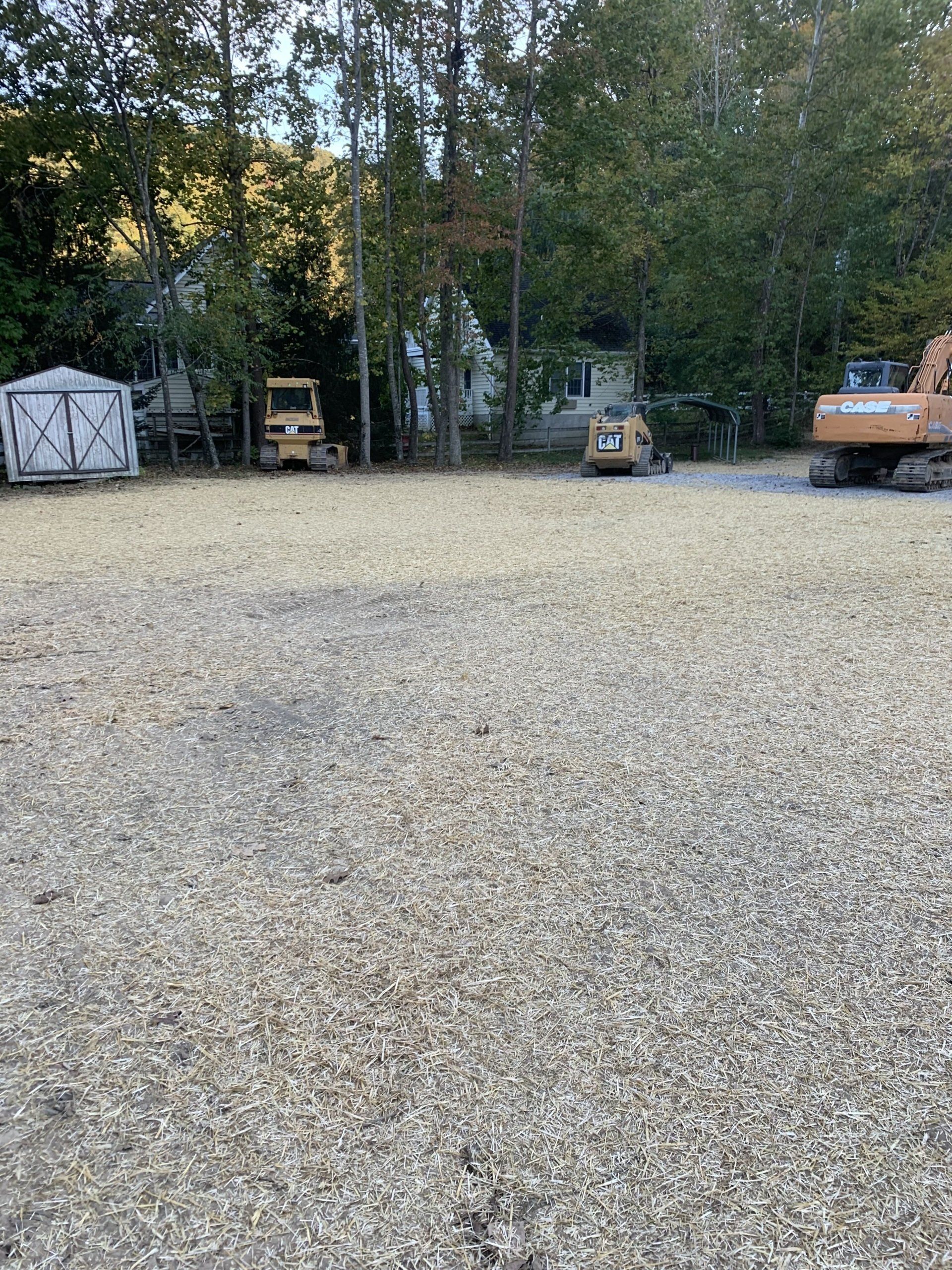 Earth Mover Digger Clearing Land — Covington, VA — Chuck White Heating, Air Conditioning, & Excavating
