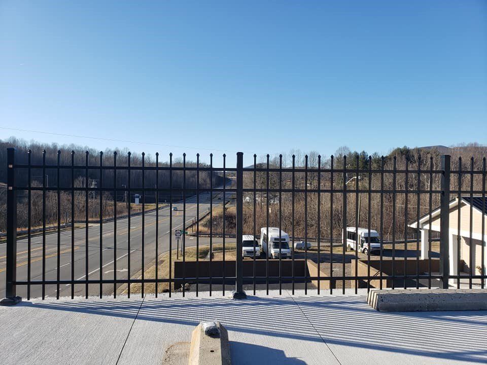 Aluminum Fence Surrounding Parking Area