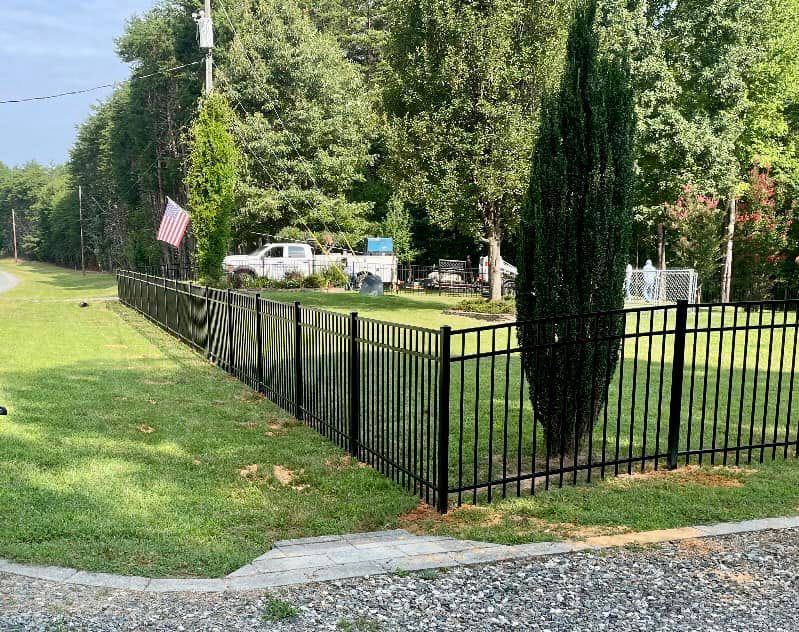 Aluminum fence along street line