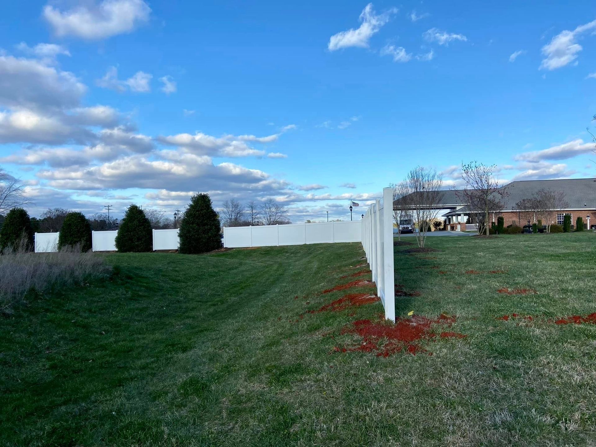 vinyl fencing along commercial property