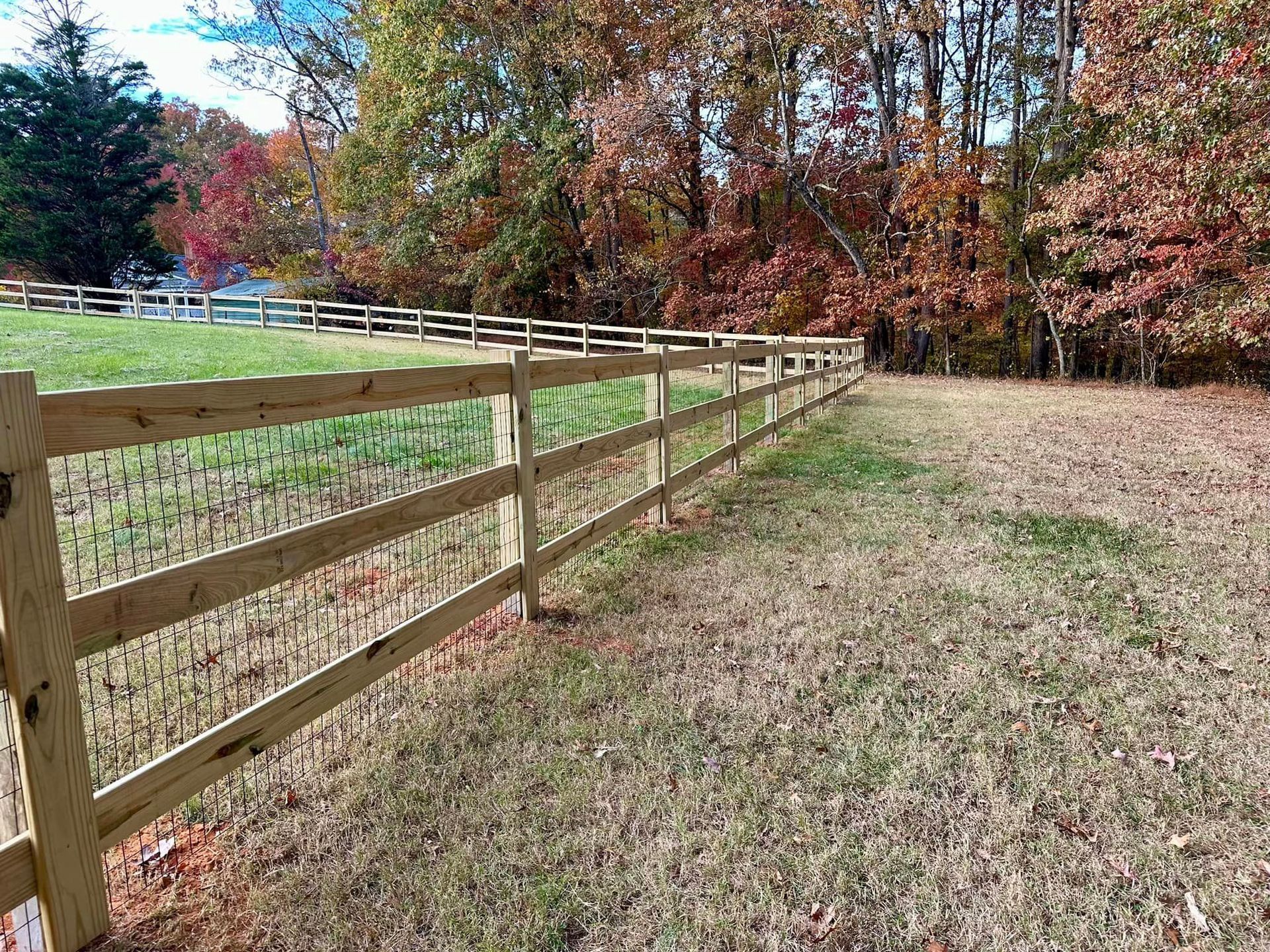 wood fencing along back of property