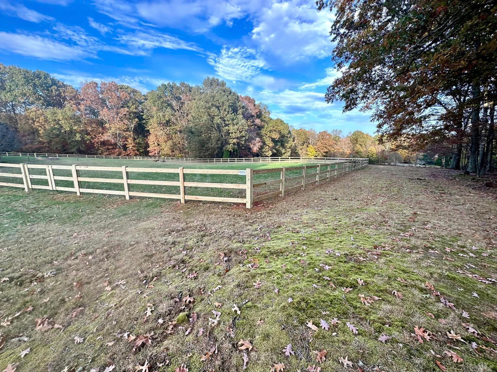 wood fencing around animal enclosure