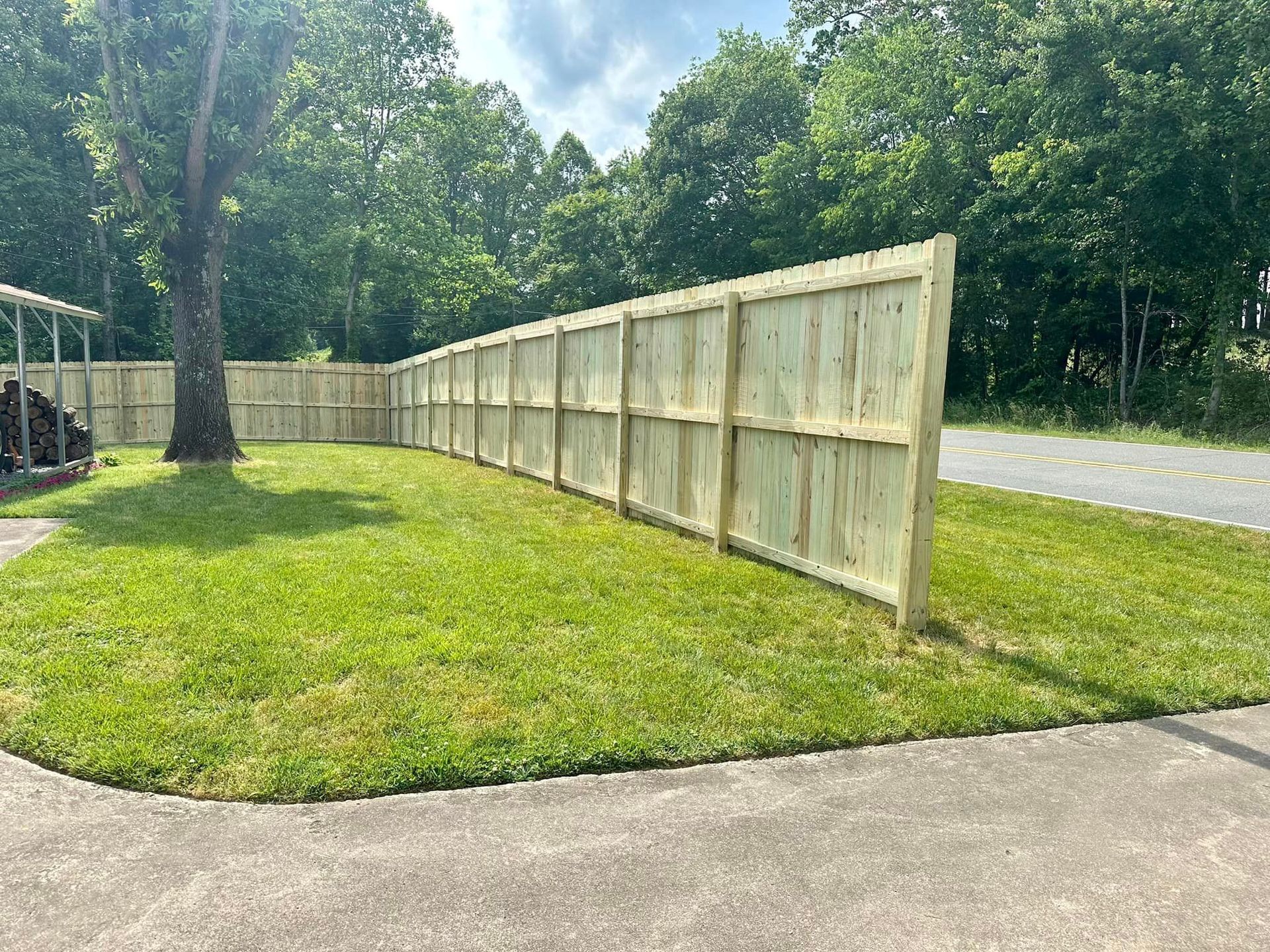 wood fencing along property lines