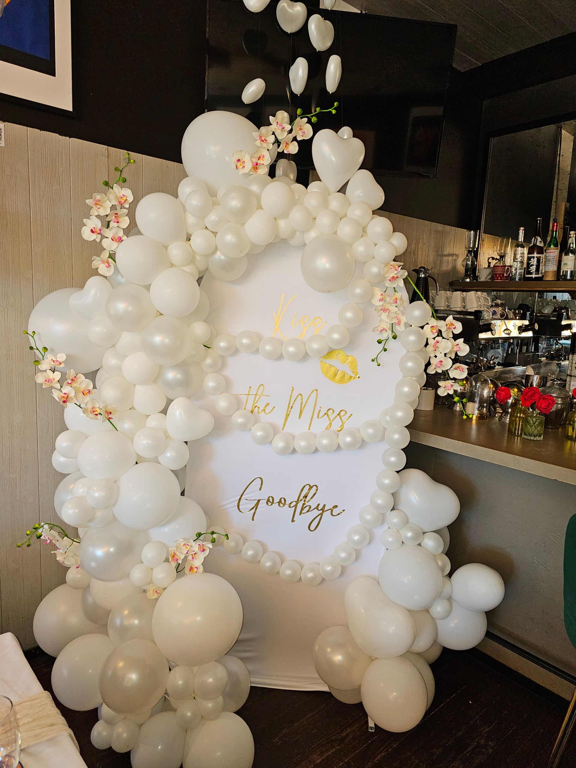 White balloon arch with 