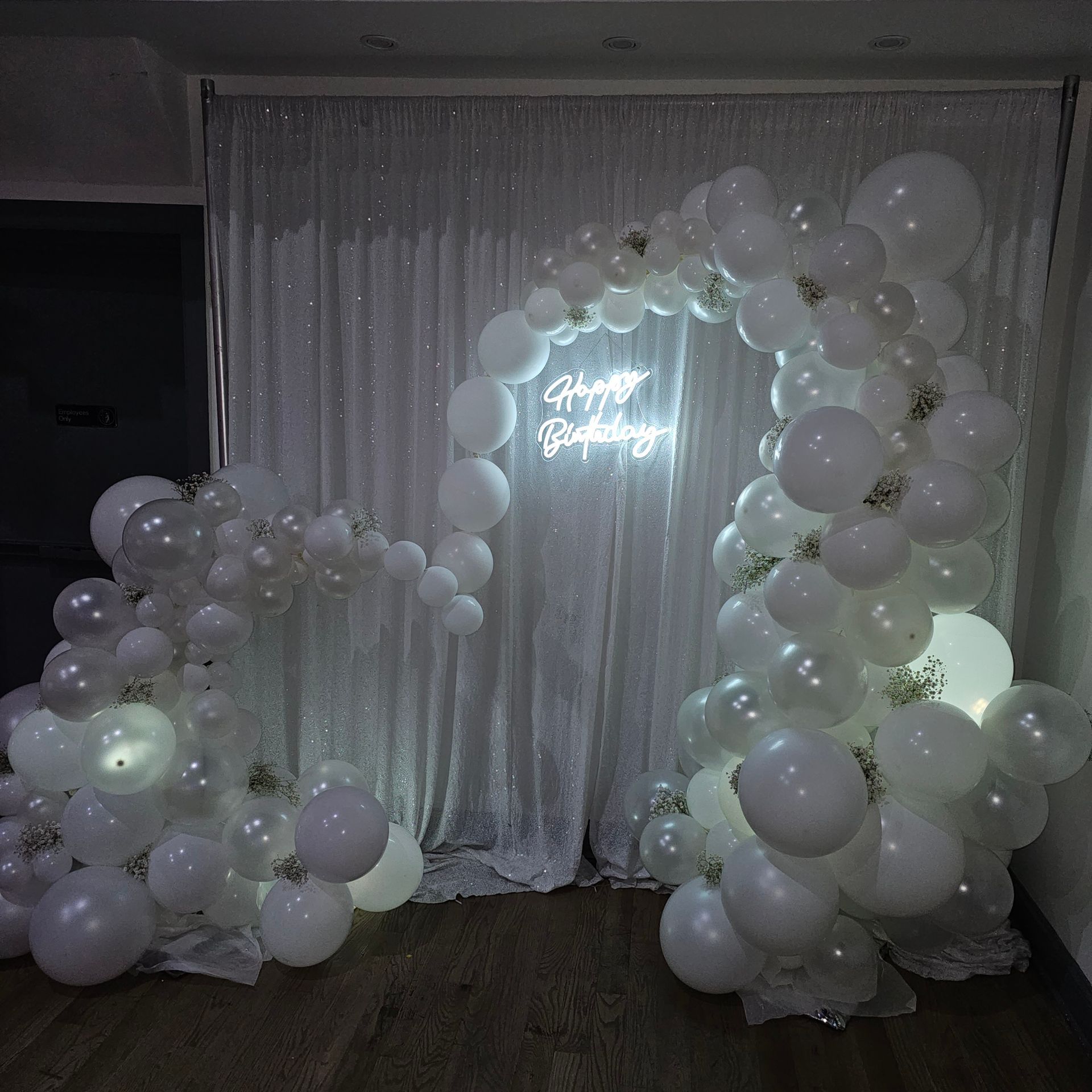 White balloon arch with 