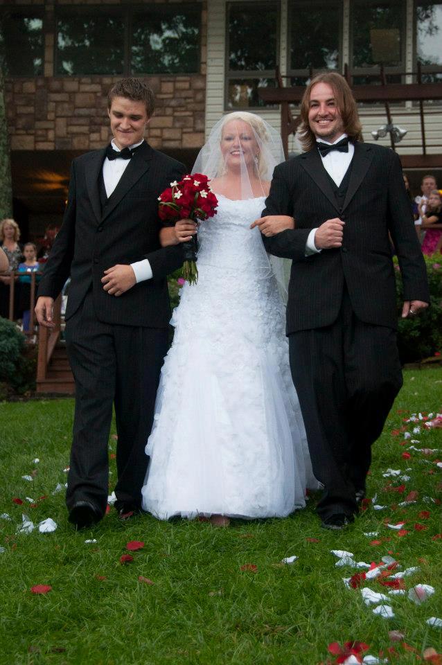 bride with groomsmen
