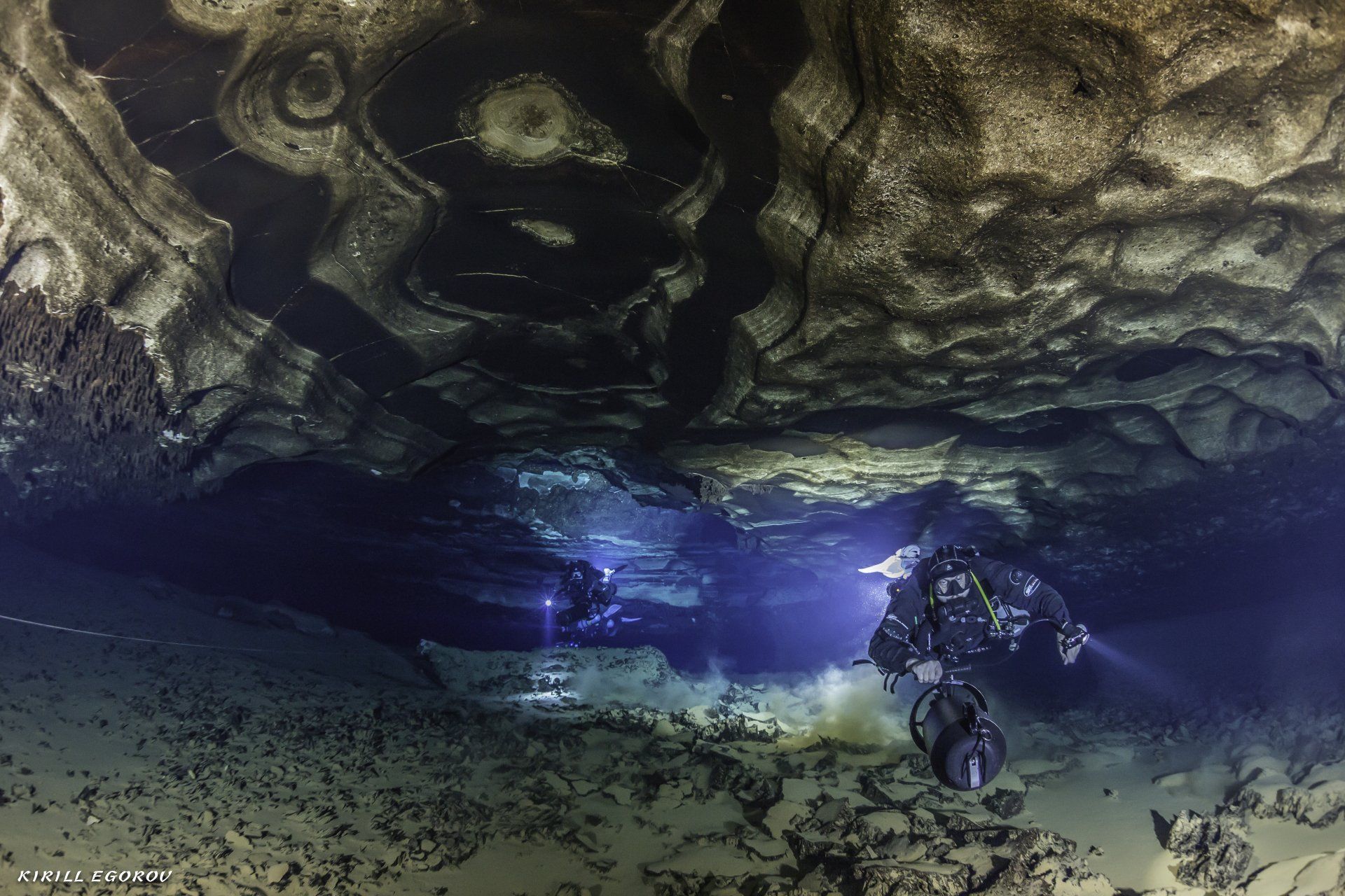 Scuba diving in clear water