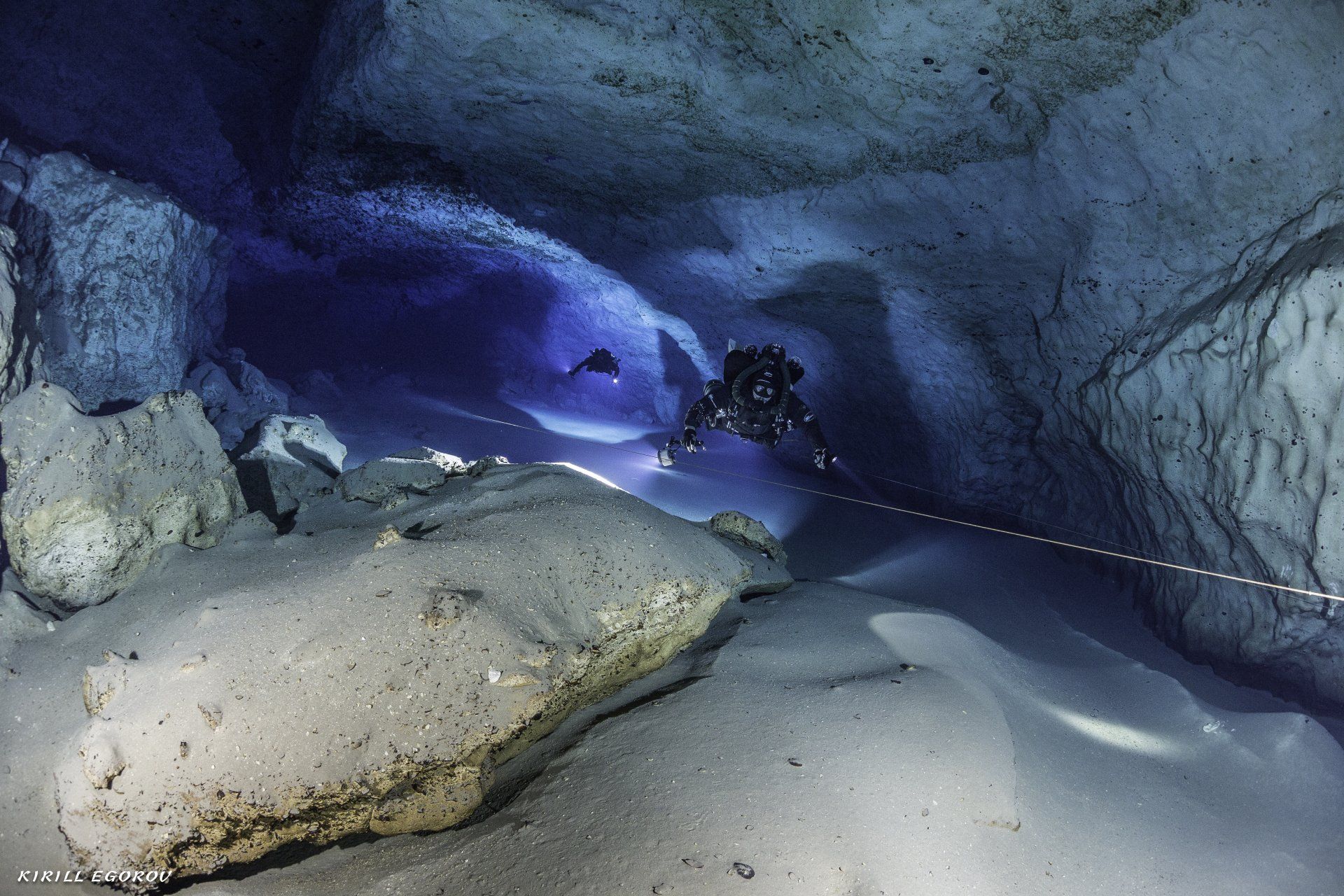 Cenote scuba diving underwater cave