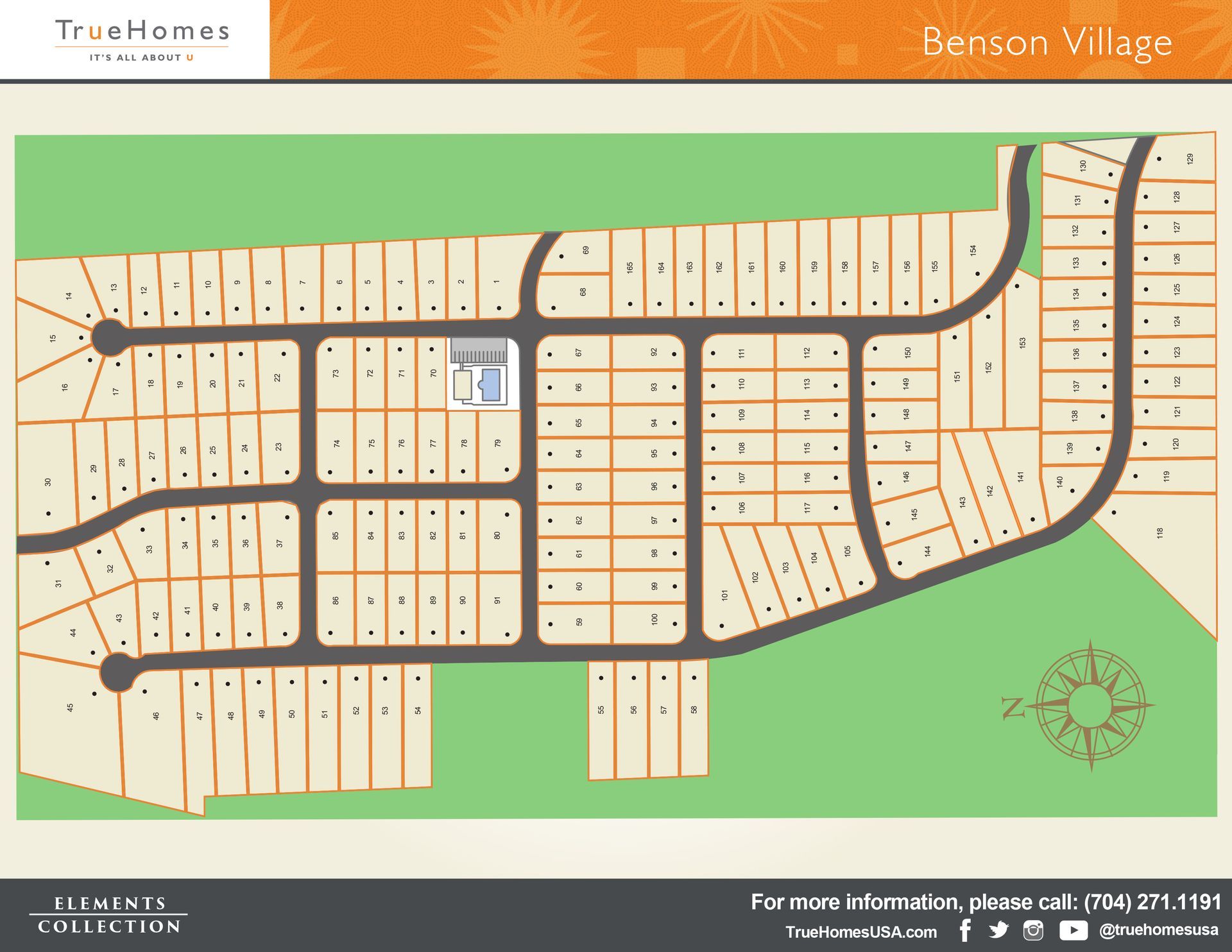 a map of a residential area called benson village