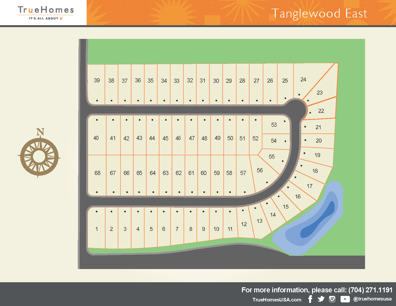 A map of a residential development called tingewood east