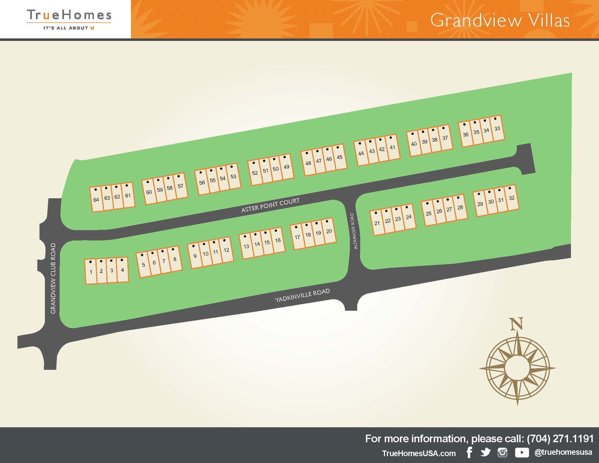 A map of a development called grandview villas