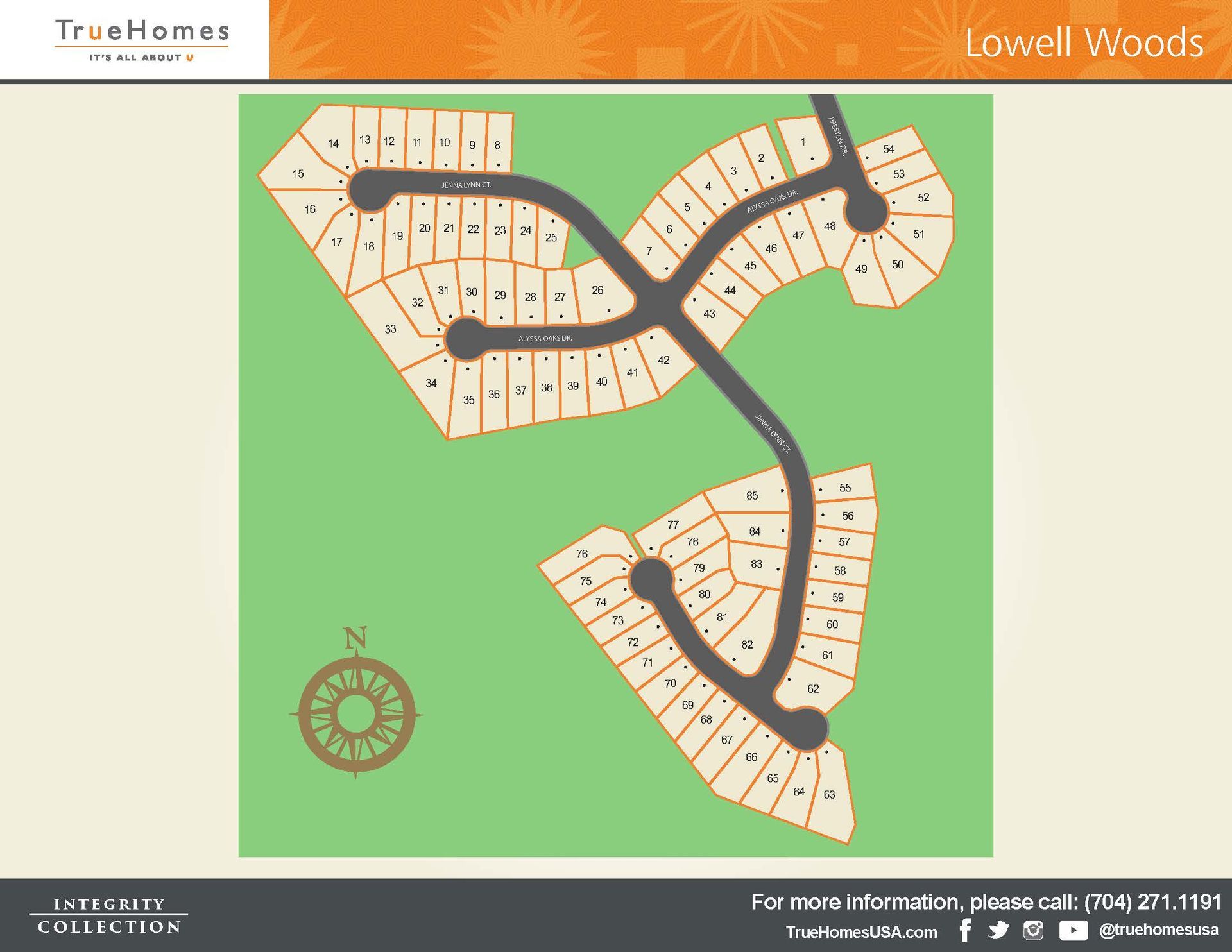 A map of a residential development called lowe woods