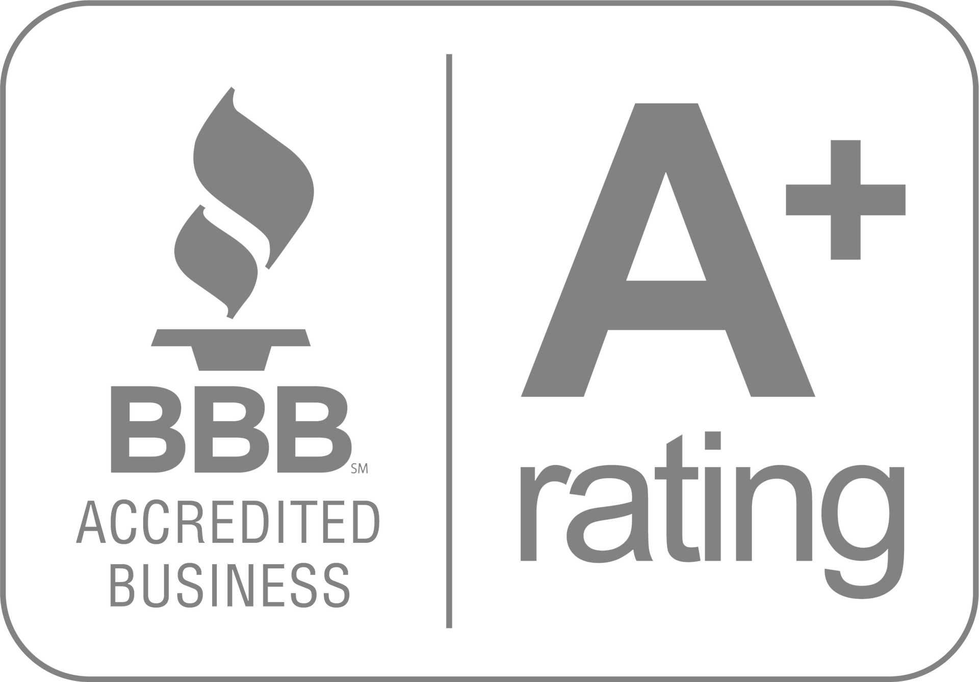 a logo for bbb accredited business that is a plus rating