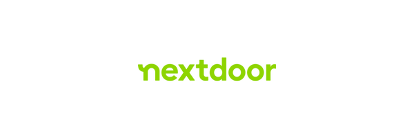 Nextdoor logo in green text on a white background.