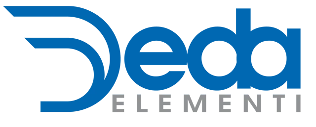 Il logo blu di Deda con la scritta 