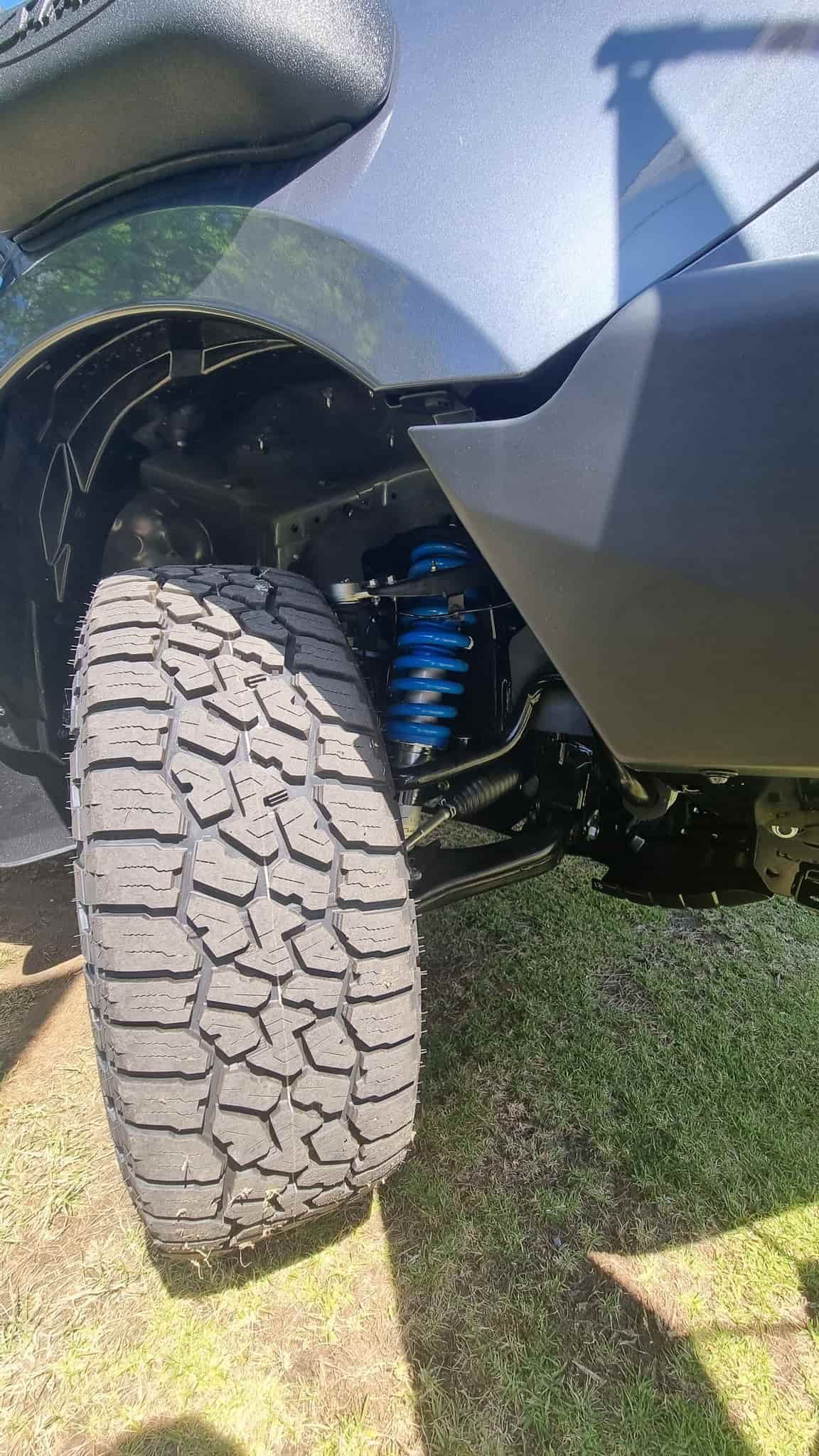 Close-up of a Vehicle's Front Tire and Suspension System — TJM Albury Pty Ltd in South Albury, NSW