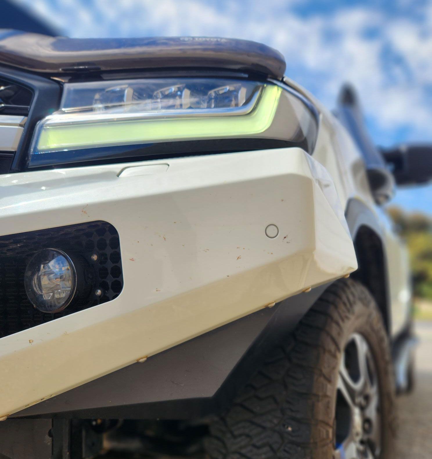 Closeup On A White 4x4 Vehicle