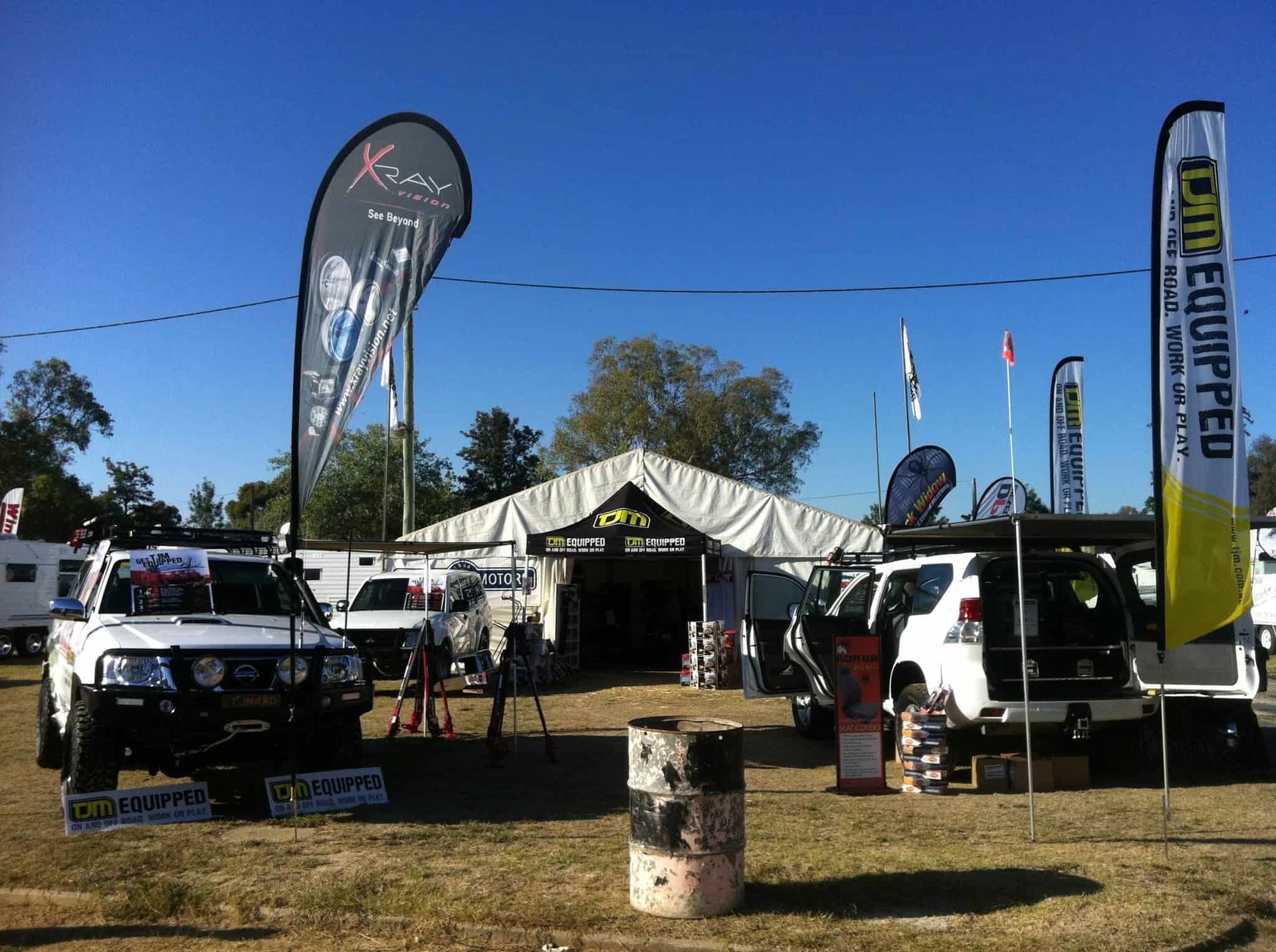 Outdoor Auto Show With White Off-road Vehicles — TJM Albury Pty Ltd in South Albury, NSW