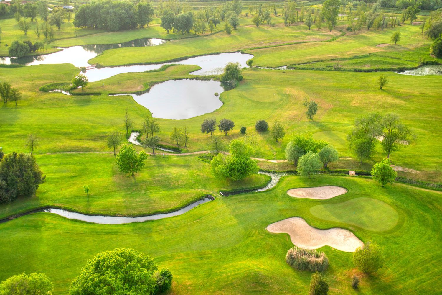 aerial view of a golf course
