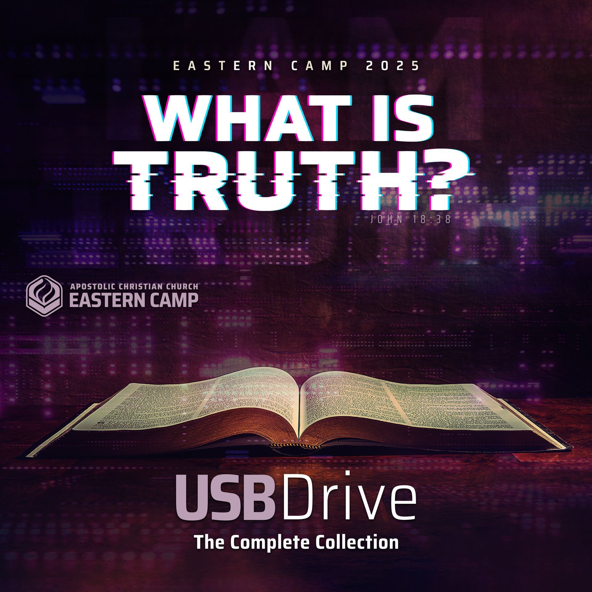 USB Drive - Image: An open book with the words what is truth on it
