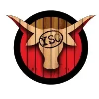 Wooden bull head logo with 