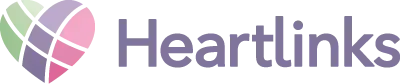 Heartlinks logo featuring a heart composed of colored squares, with the word 