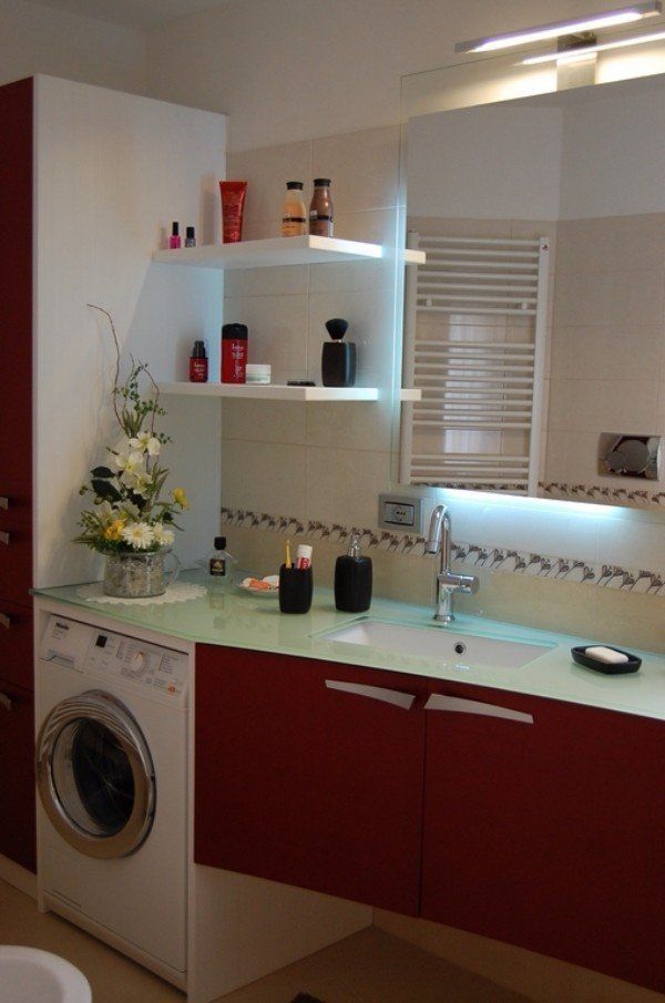 bagno con lavatrice