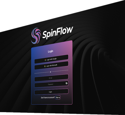 A screenshot of the spinflow login page.