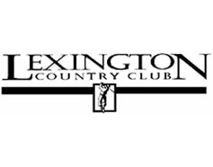 A black and white logo for lexington country club.