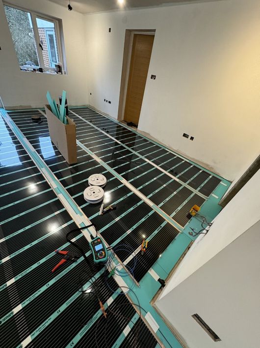 Electric Underfloor Heating Installation on Wood Floor
