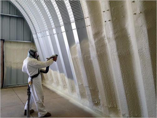 Worker Spraying Foam Insulation — Insulation in Tangent, OR
