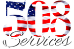 508 Services logo with American flag design.