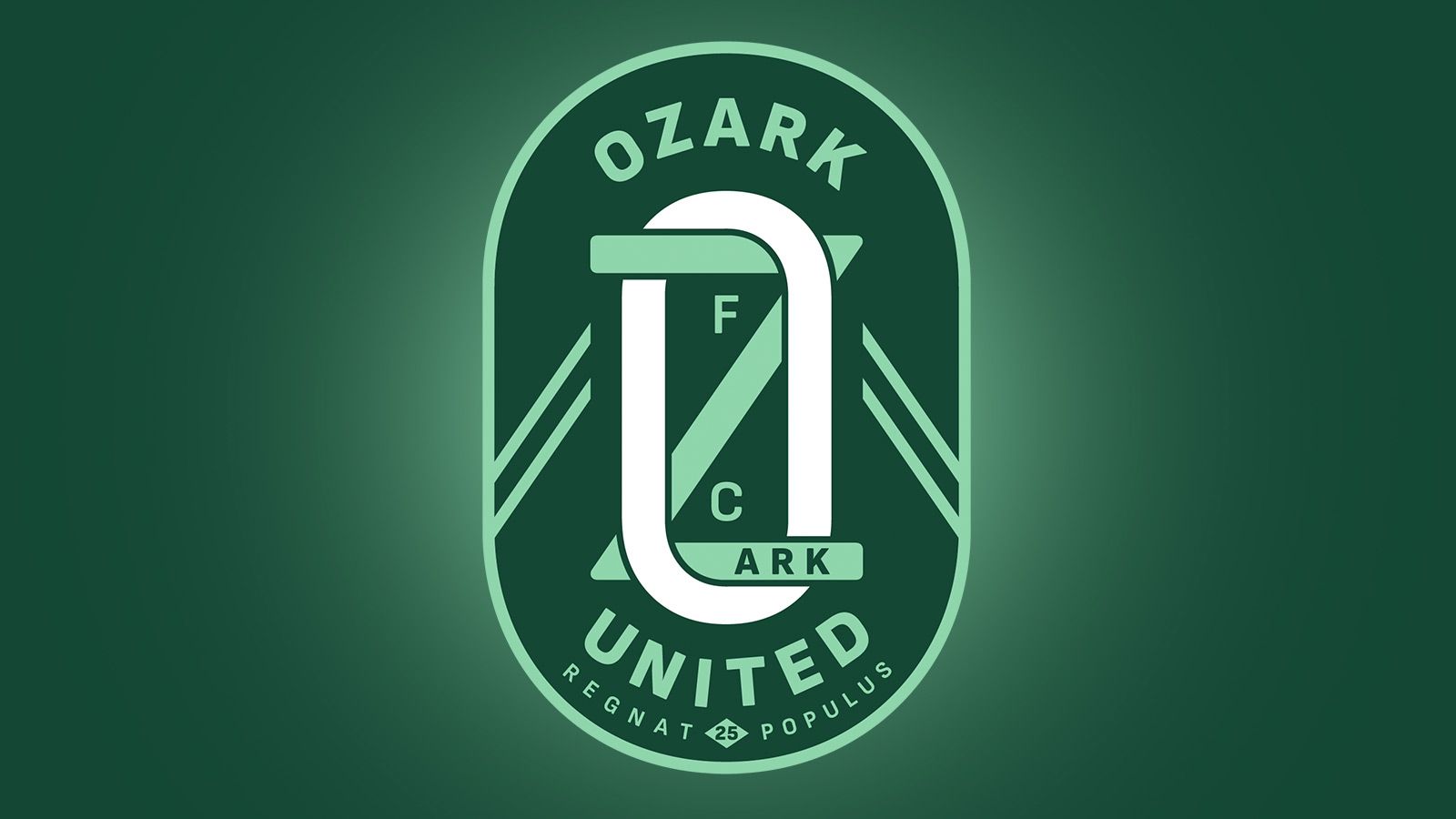 Ozark United logo against a dark green background
