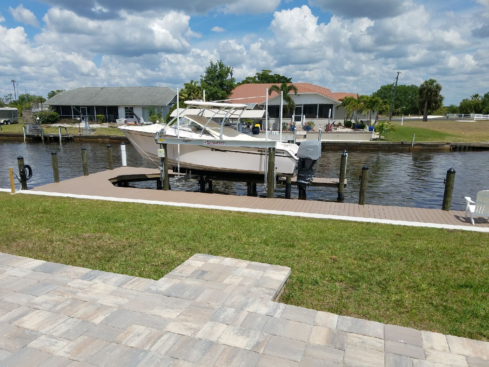 Composite wrap around dock with 14,000LB Golden boat lift