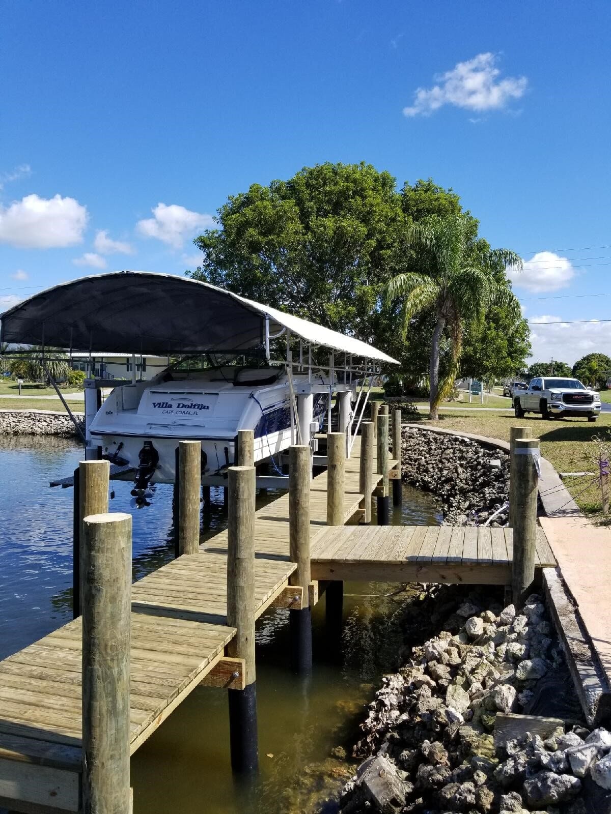Custom Pressure Treated Wood Dock with Access Way