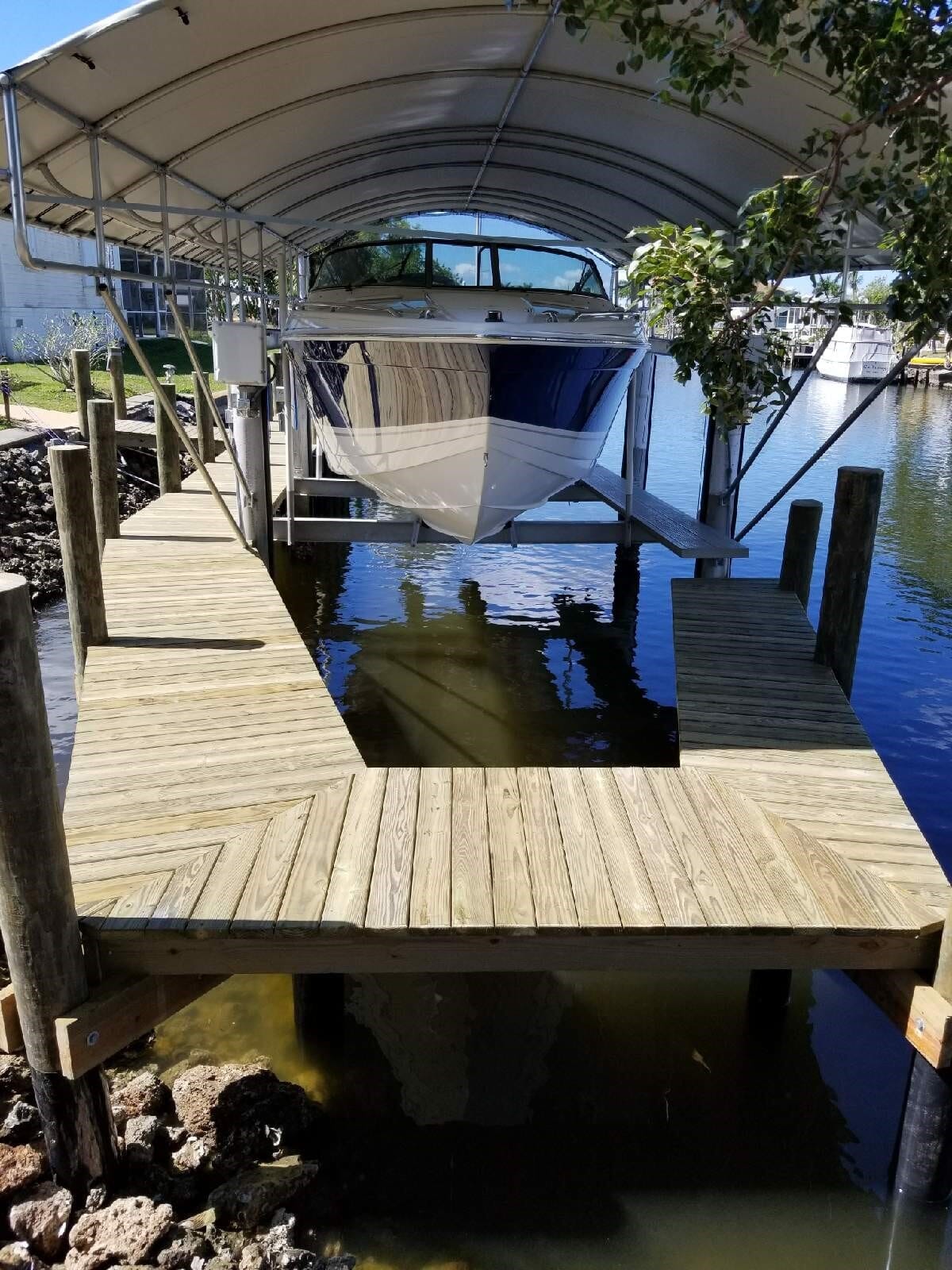Custom Pressure Treated Wood Wraparound Dock