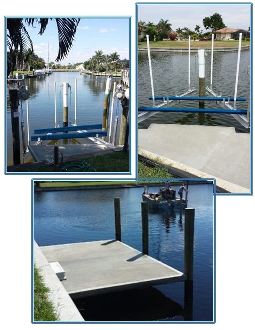 Poured in place concrete allows for customized dock design